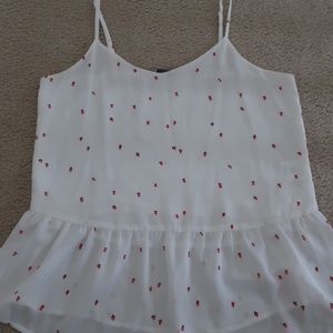 Dalia strawberry print tank top- XS